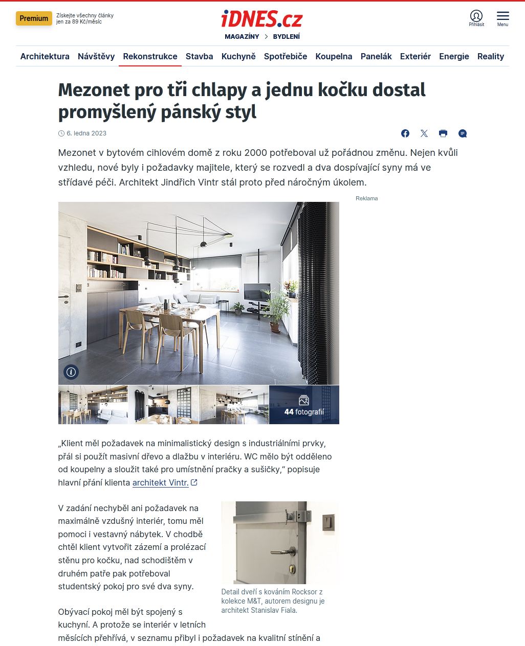 Beligi design_článek Mezonet Dolní Břežany_iDnes.cz